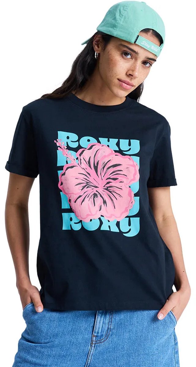 Roxy Oceanregular Poster T-shirt Met Korte Mouwen XS Vrouw Antraciet