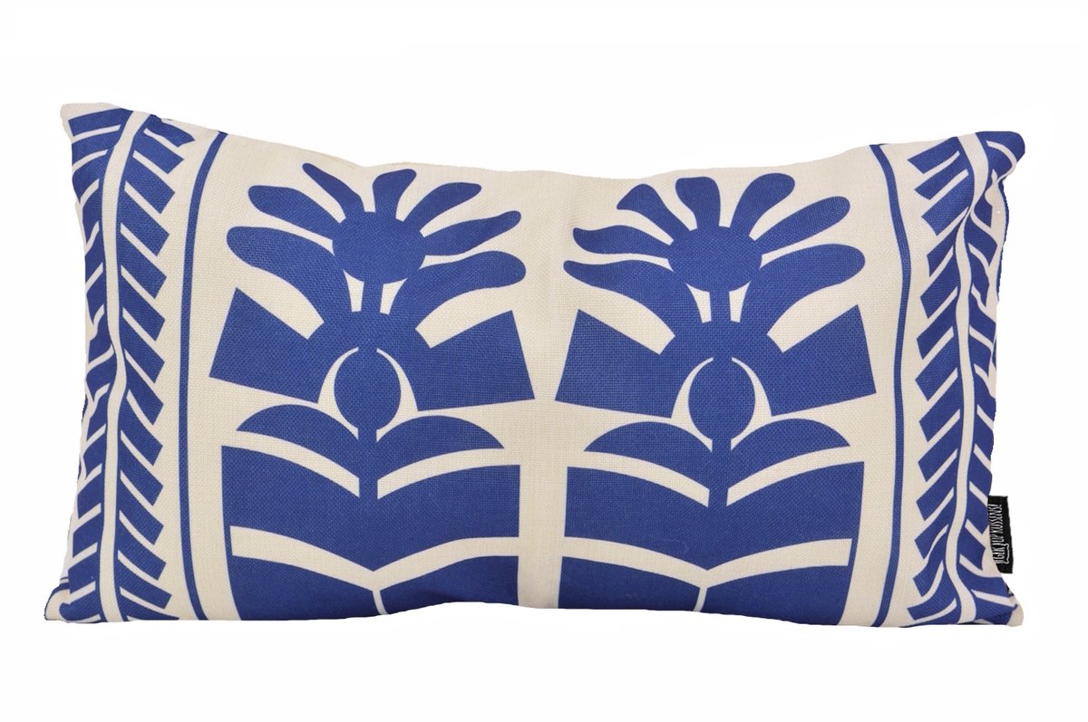 Gek op Kussens! Sierkussen Tova Blauw | 30 x 50 cm | Katoen/Linnen blauw 30x50