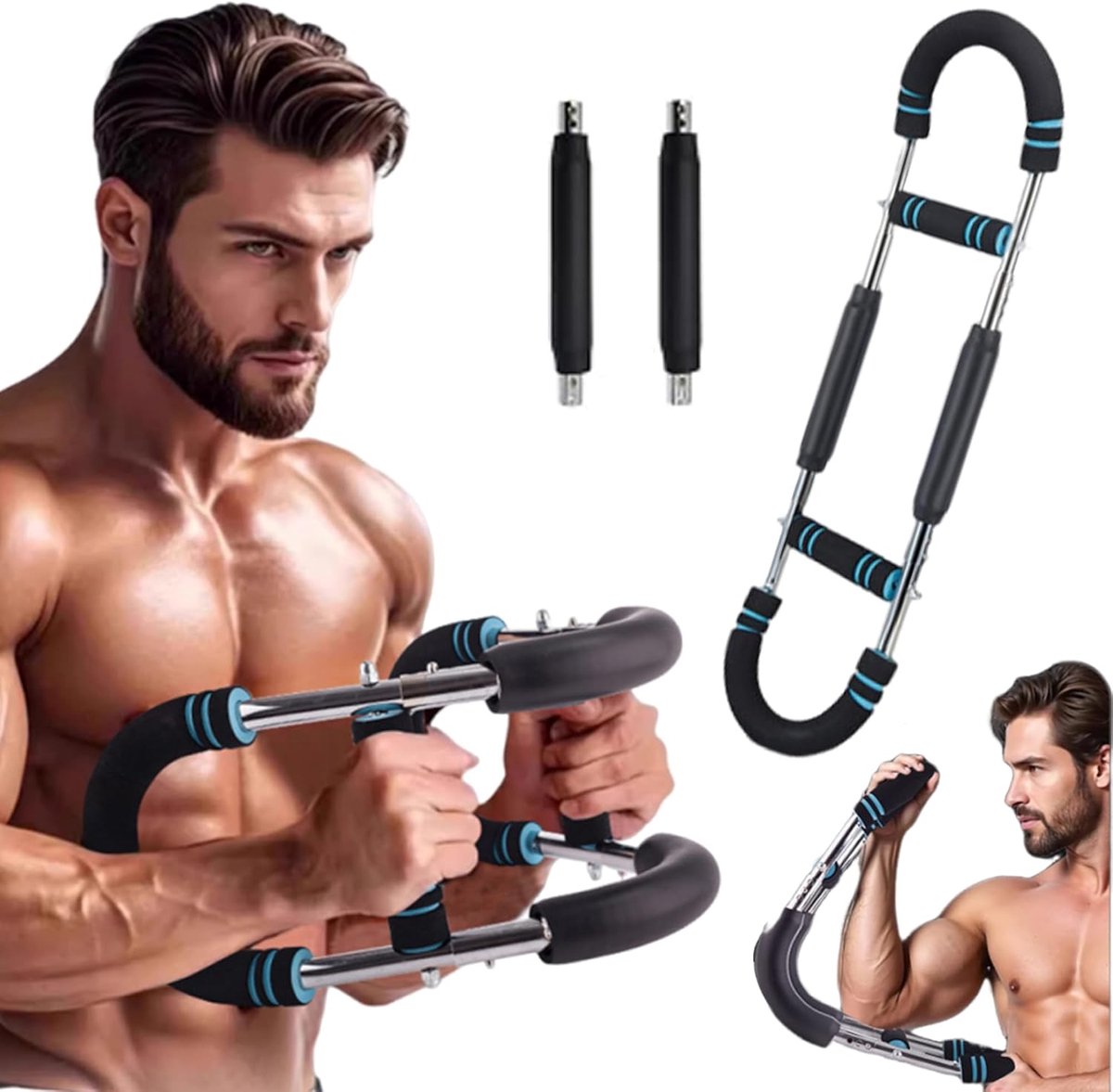 Borsttrainer Verstelbaar - Arm Trainer - Kracht Training - Draagbaar Afneembaar - 1.68 kg - Blauw