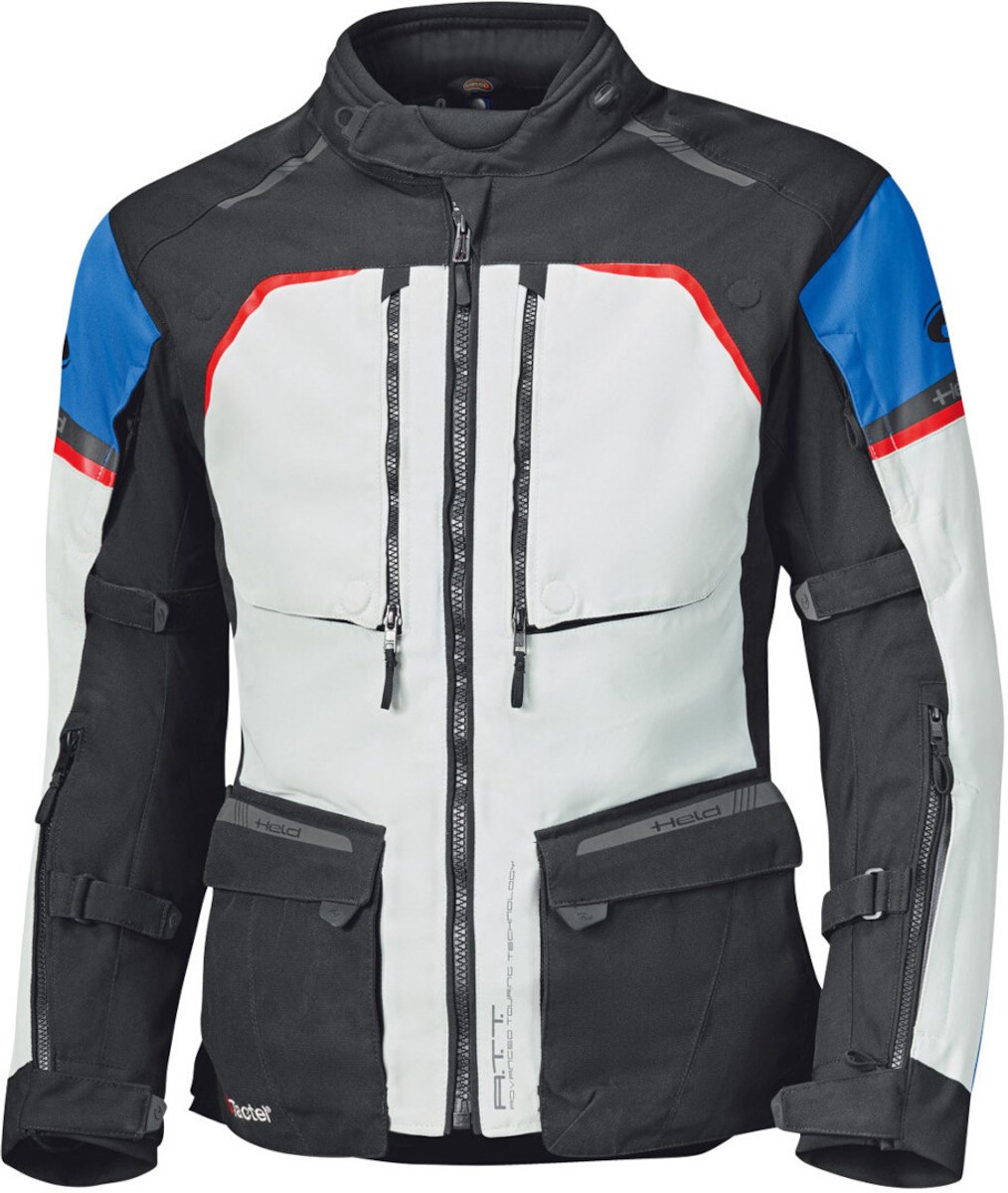 Held Tridale Top Lichtgrijs Blauw Rood Waterdicht Textiele Motorjas - Jas