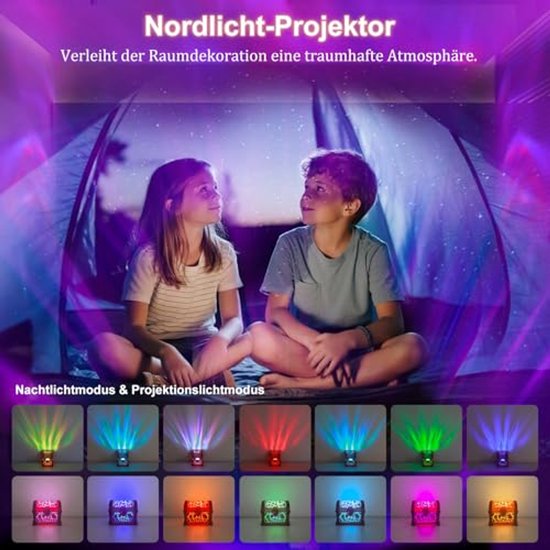 Sterrenhemelprojector - Creatieve Schatkist Galaxy LED Aurora-lamp met 8 lichtstanden & afstandsbediening - Noorderlichtprojector voor kamerdecoratie (volwassenen & kinderen) - Blauw van Merkloos — afbeelding 2