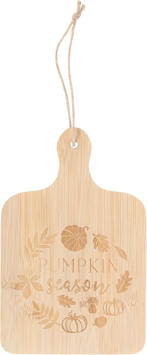 Serveerplank Bamboe - Keukendecoratie - Herfst Bijeenkomsten - Pompoen Design - 30 x 30 cm