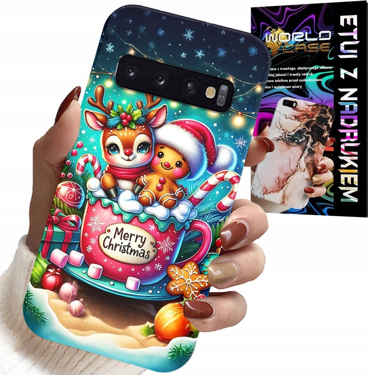 HOESJE VOOR SAMSUNG GALAXY S10 PLUS - RENDIER MET PEPERKOEK VROLIJK KERSTFEEST