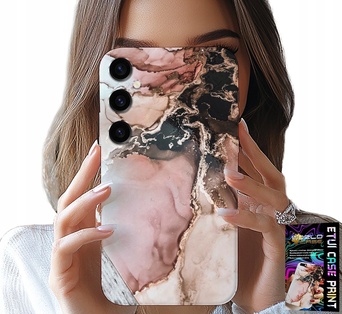 HOESJE VOOR SAMSUNG GALAXY M15 5G - ELEGANT MARMERMODE + GLAS