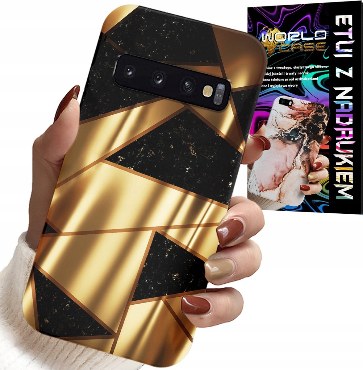 HOESJE VOOR SAMSUNG GALAXY S10 - ELEGANT GOUDEN PATROON + HYDRO FILM