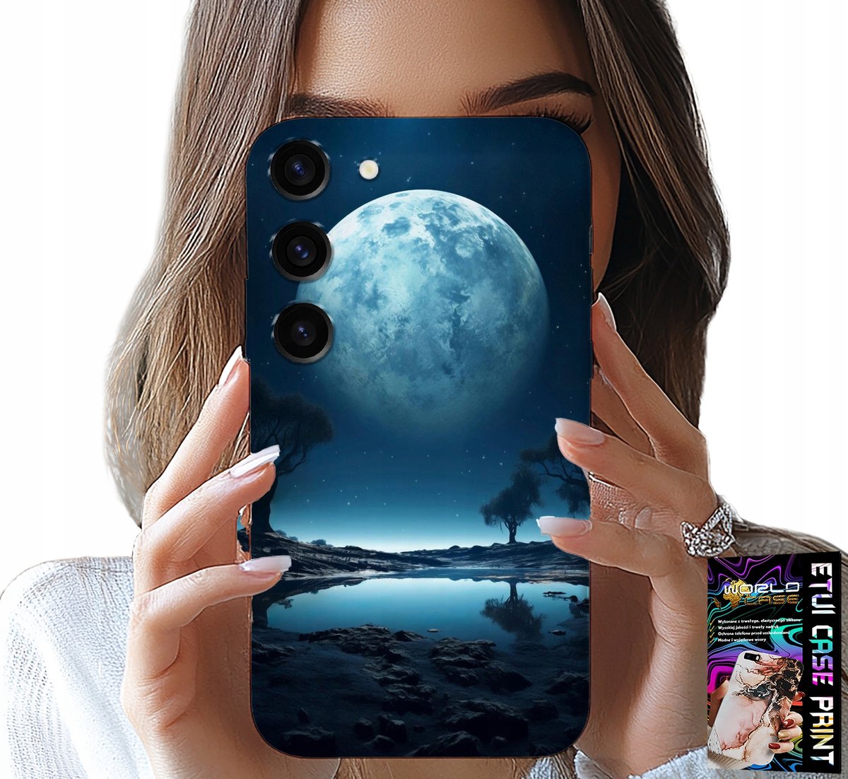 HOESJE VOOR SAMSUNG GALAXY S23 PLUS - FULL MOON MOON HOESJE + FILM