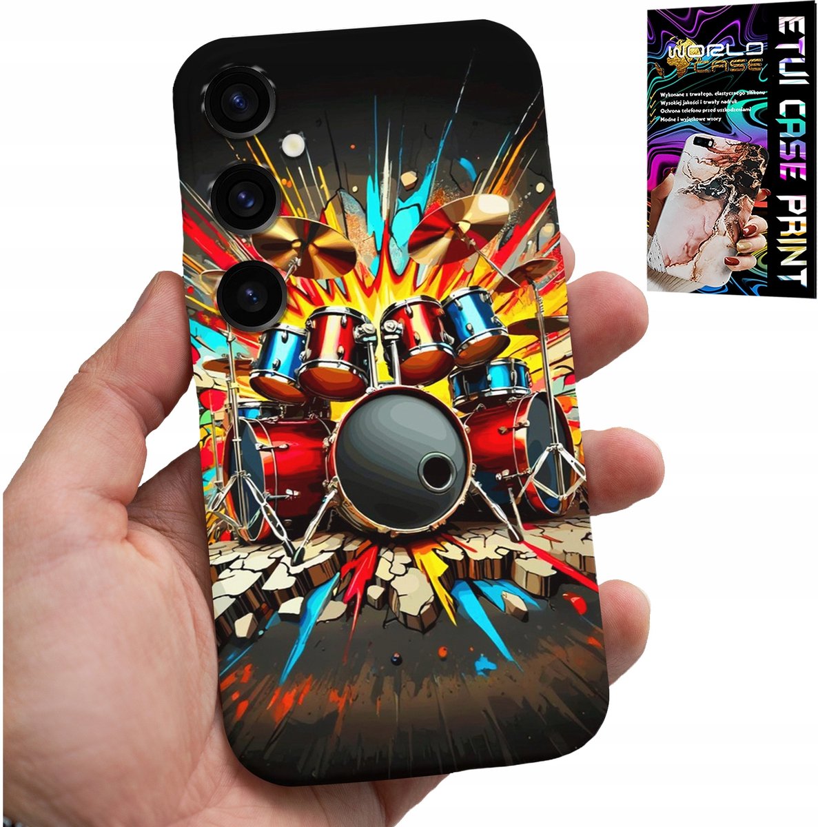 HOESJE VOOR SAMSUNG GALAXY S24 FE - ROCK DRUMS ROCK & ROLL + FILM