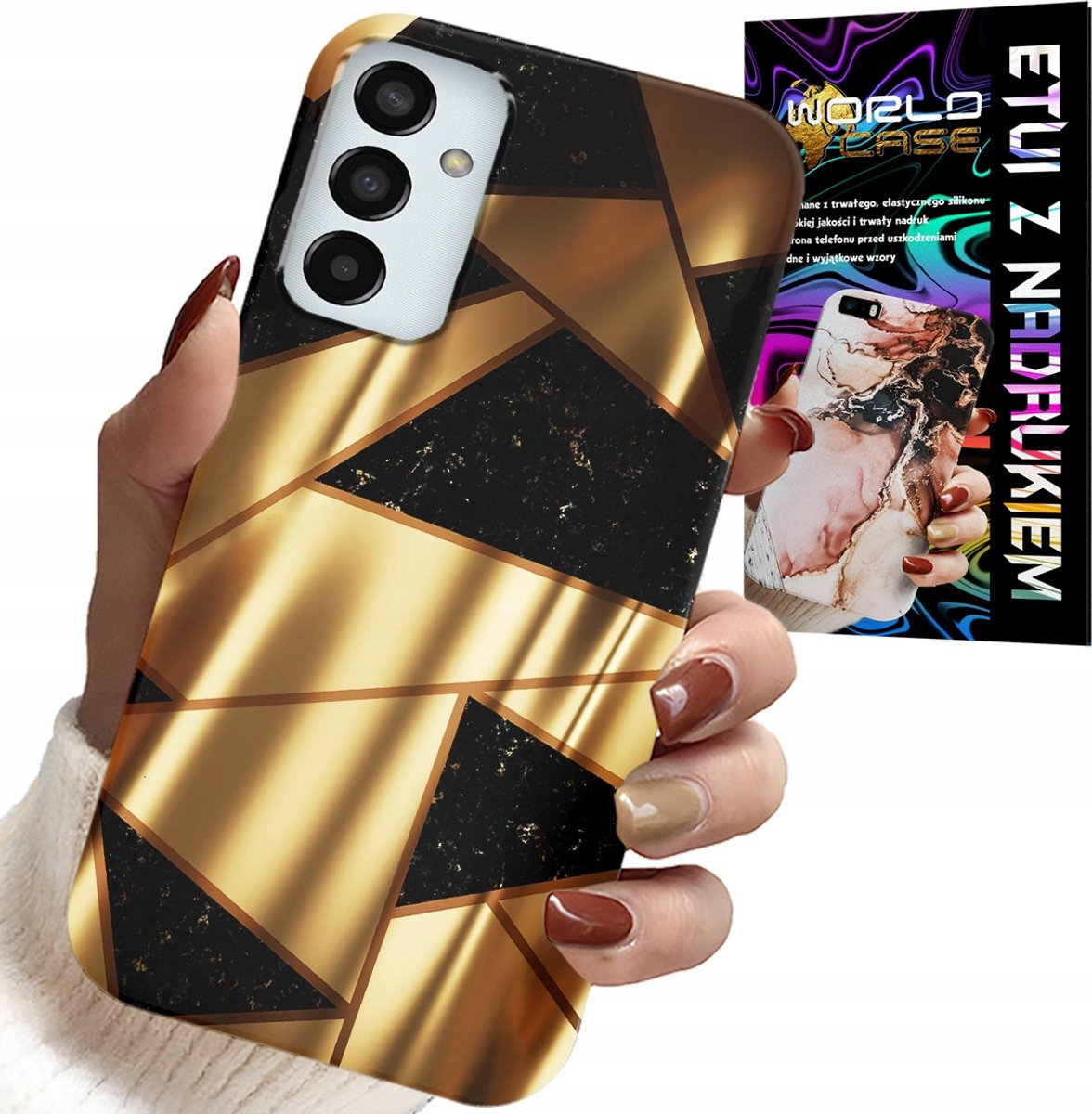 HOESJE VOOR SAMSUNG GALAXY M23 - ELEGANT GOUDEN PATROON + HYDRO FILM