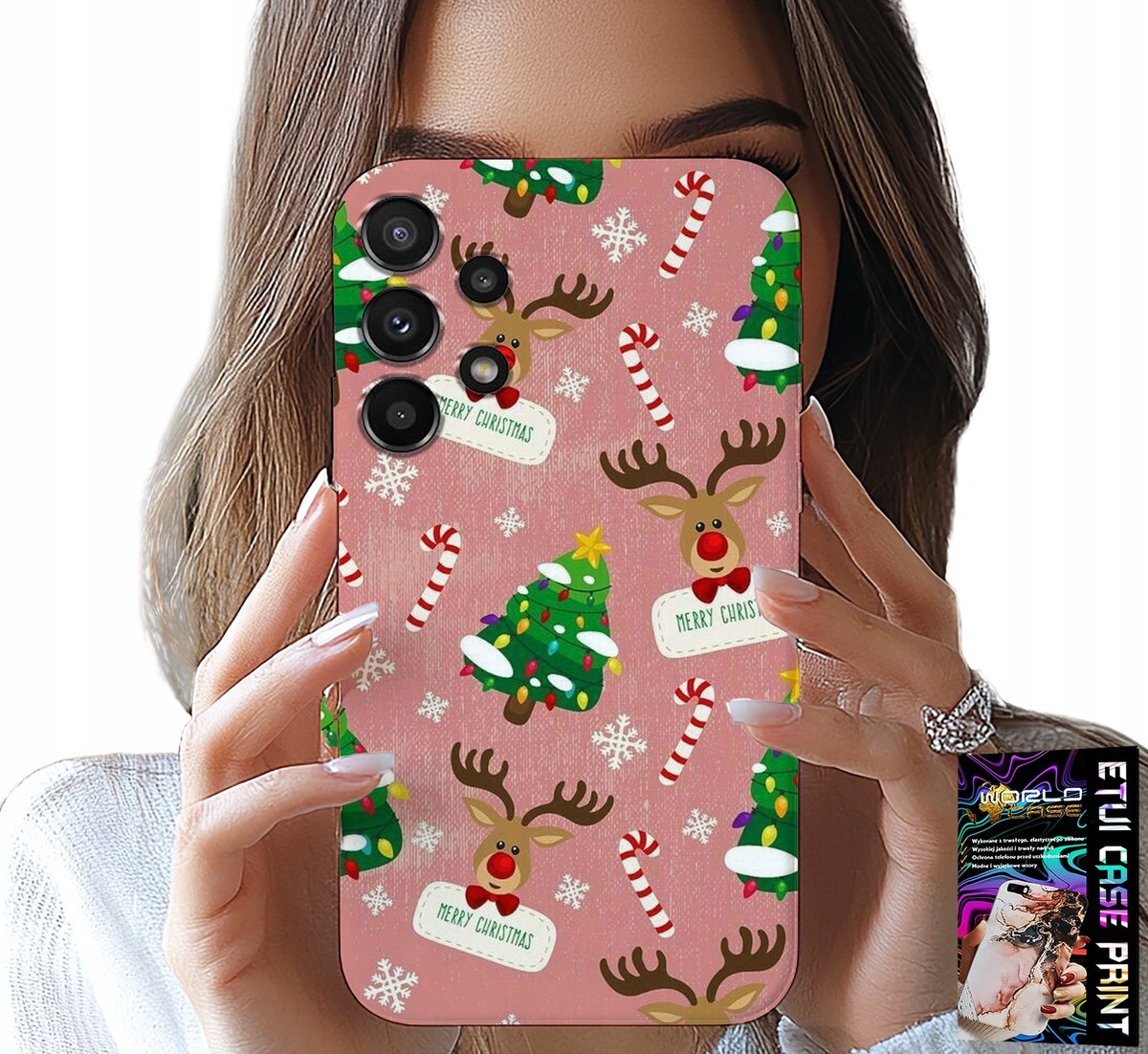 HOESJE VOOR SAMSUNG GALAXY A32 4G - KERSTRENDIEREN, KERSTBOOM EN SNOEPPATRONEN
