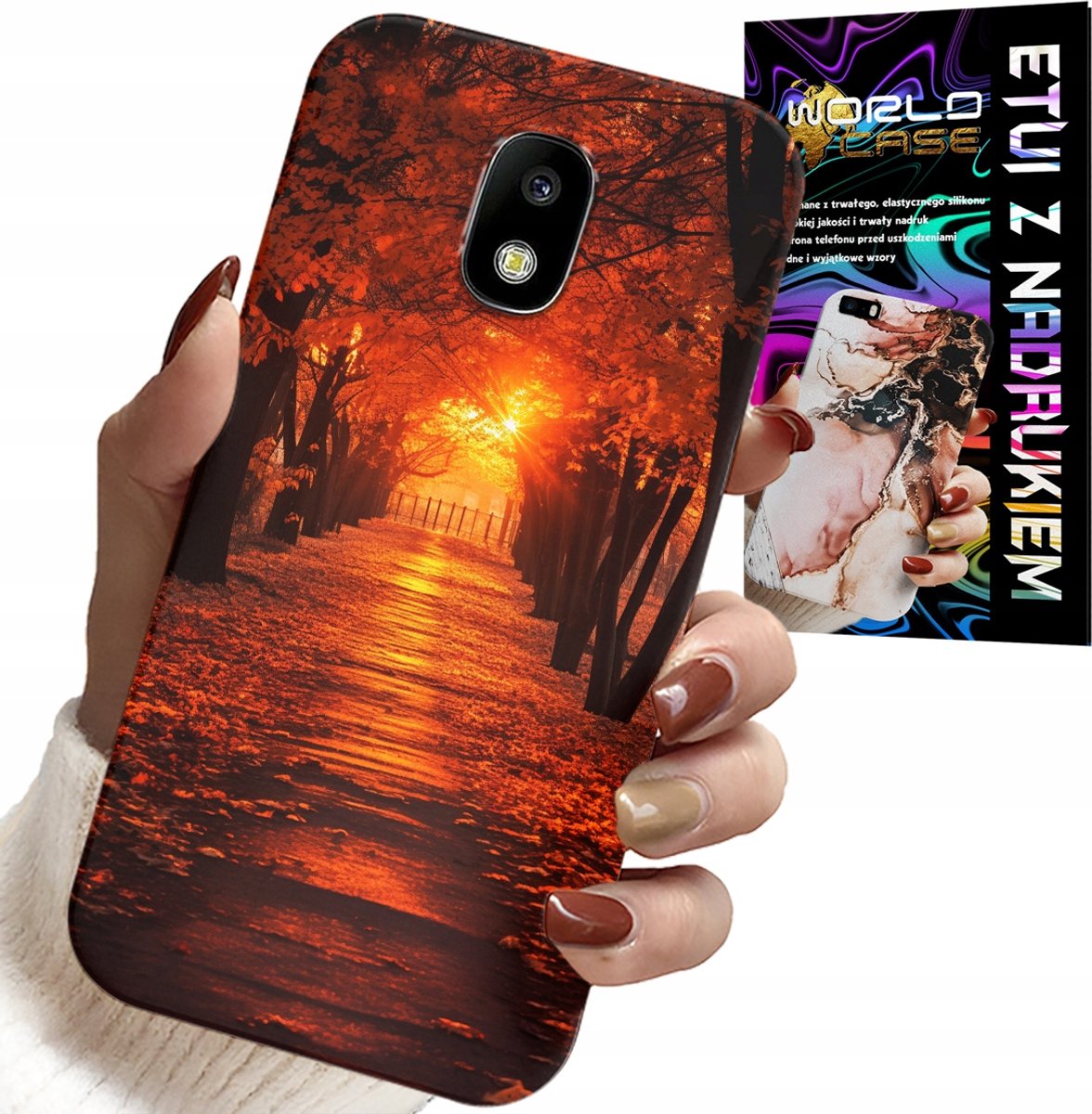 HOESJE VOOR SAMSUNG GALAXY J5 2017 - PARK, HERFST, VALLENDE BLADEREN, ACHTERKANT
