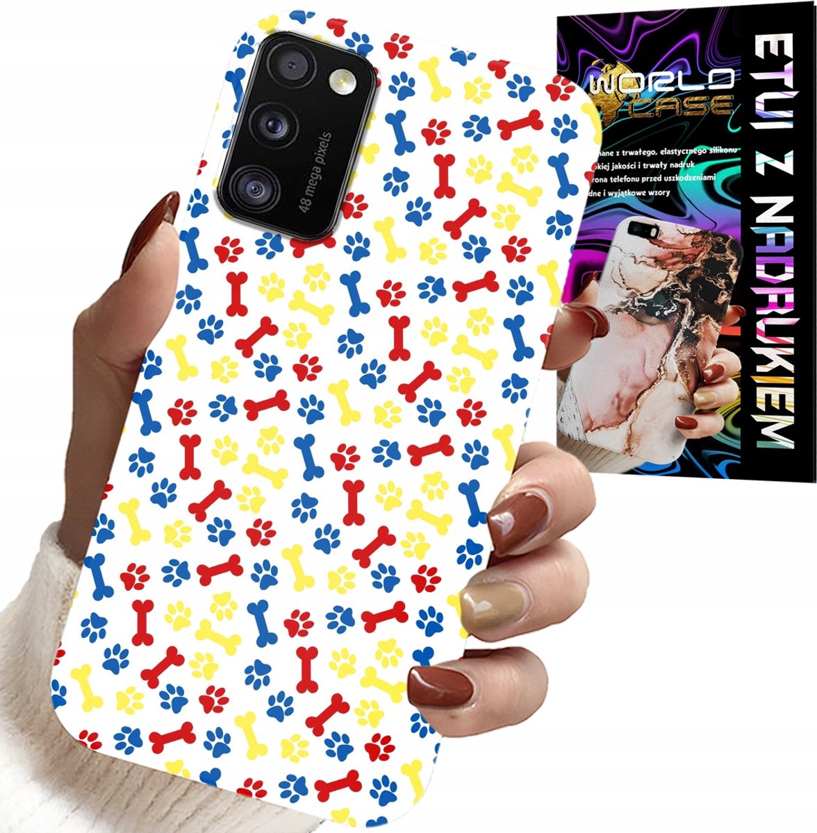 HOESJE VOOR SAMSUNG GALAXY A41 - PAWS BONES DOG PATROL CARTOONS + GLAS
