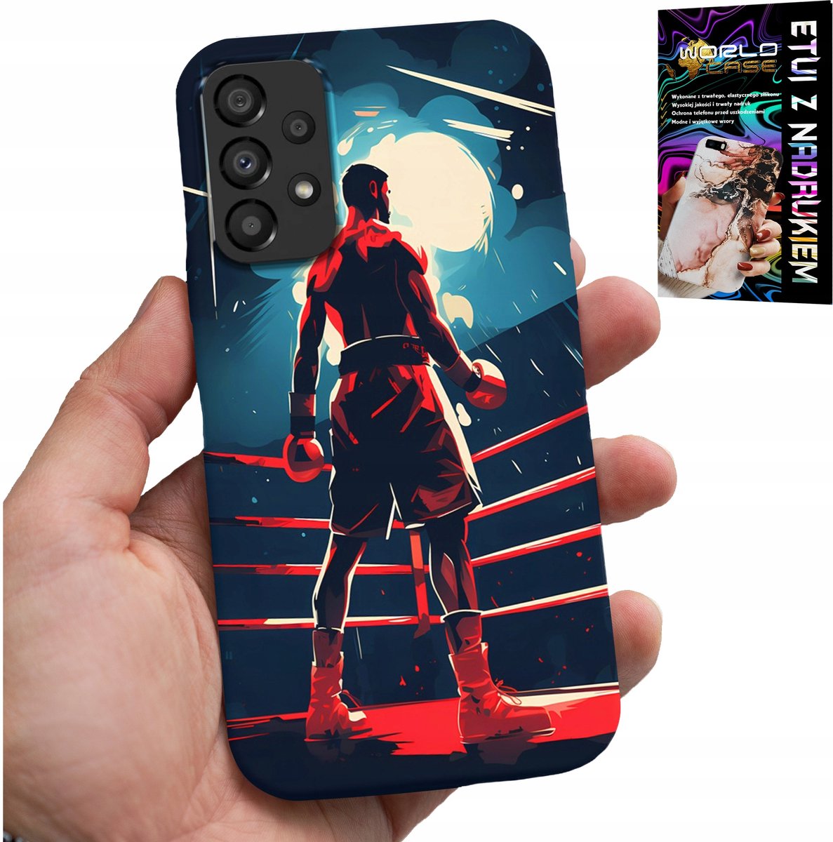 HOESJE VOOR SAMSUNG A52 / A52S - BOKSEN/GEVECHTSSPORTEN + GLAS