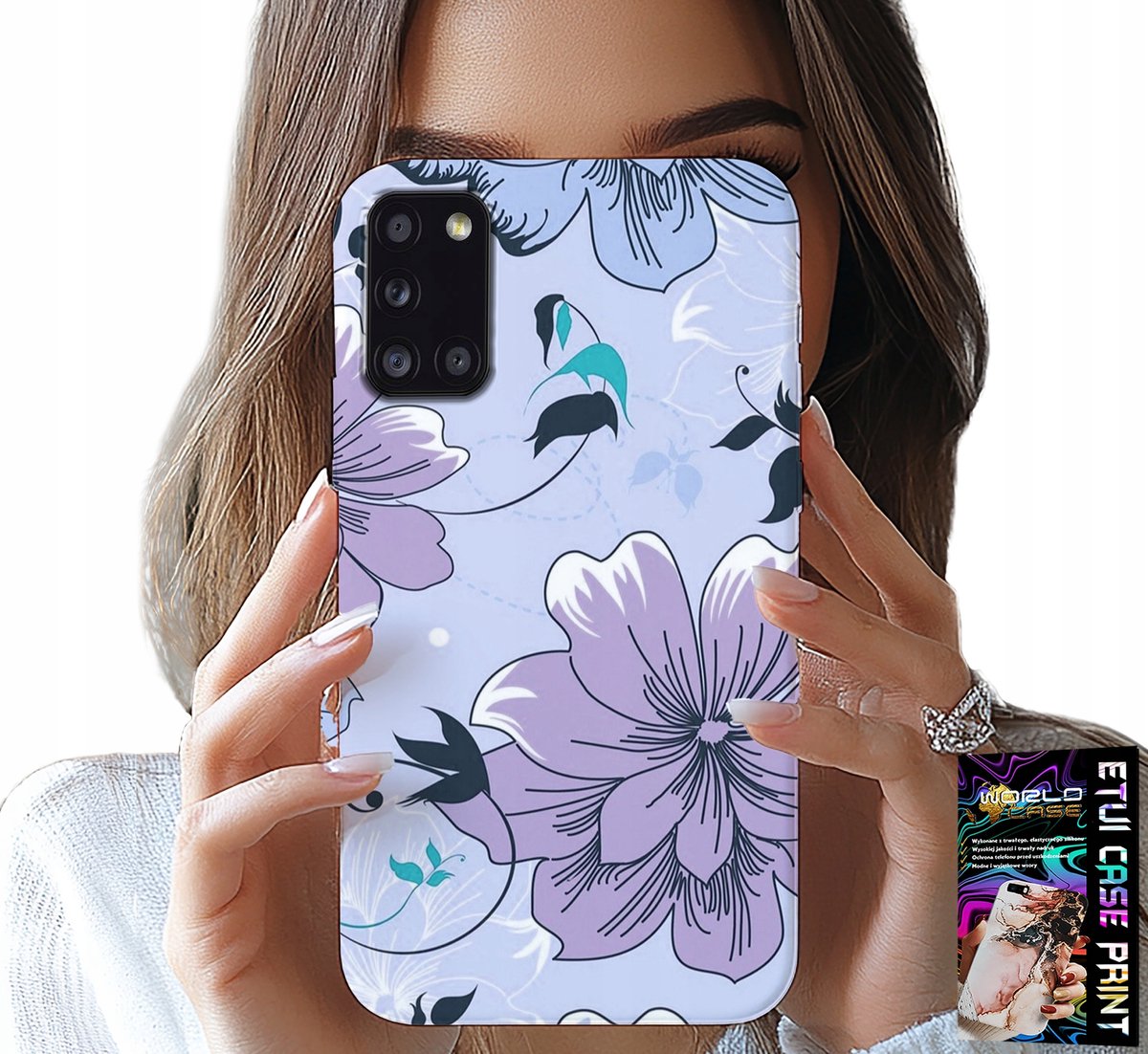 HOESJE VOOR SAMSUNG GALAXY A31 - BLOEMEN, MODIEUZE PATRONEN, ACHTERKANT