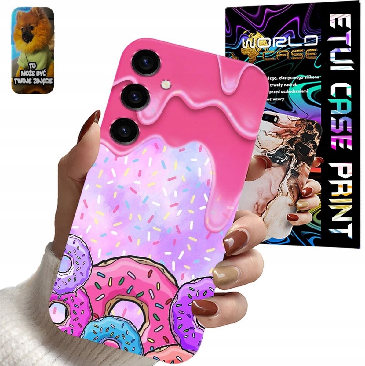 Hoesje voor Samsung Galaxy S24 met donut- en zoet patroon