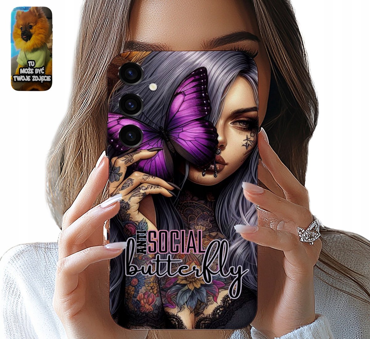Hoesje voor Samsung Galaxy S24 Social Butterfly met modieuze patronen