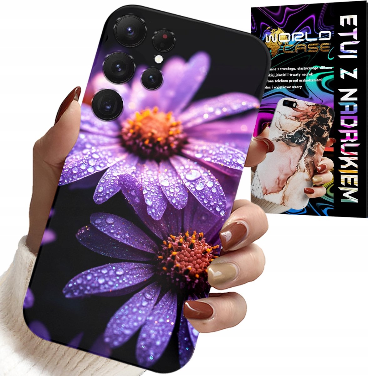 HOESJE VOOR SAMSUNG GALAXY S23 Ultra - ROZE MARGRIETJES