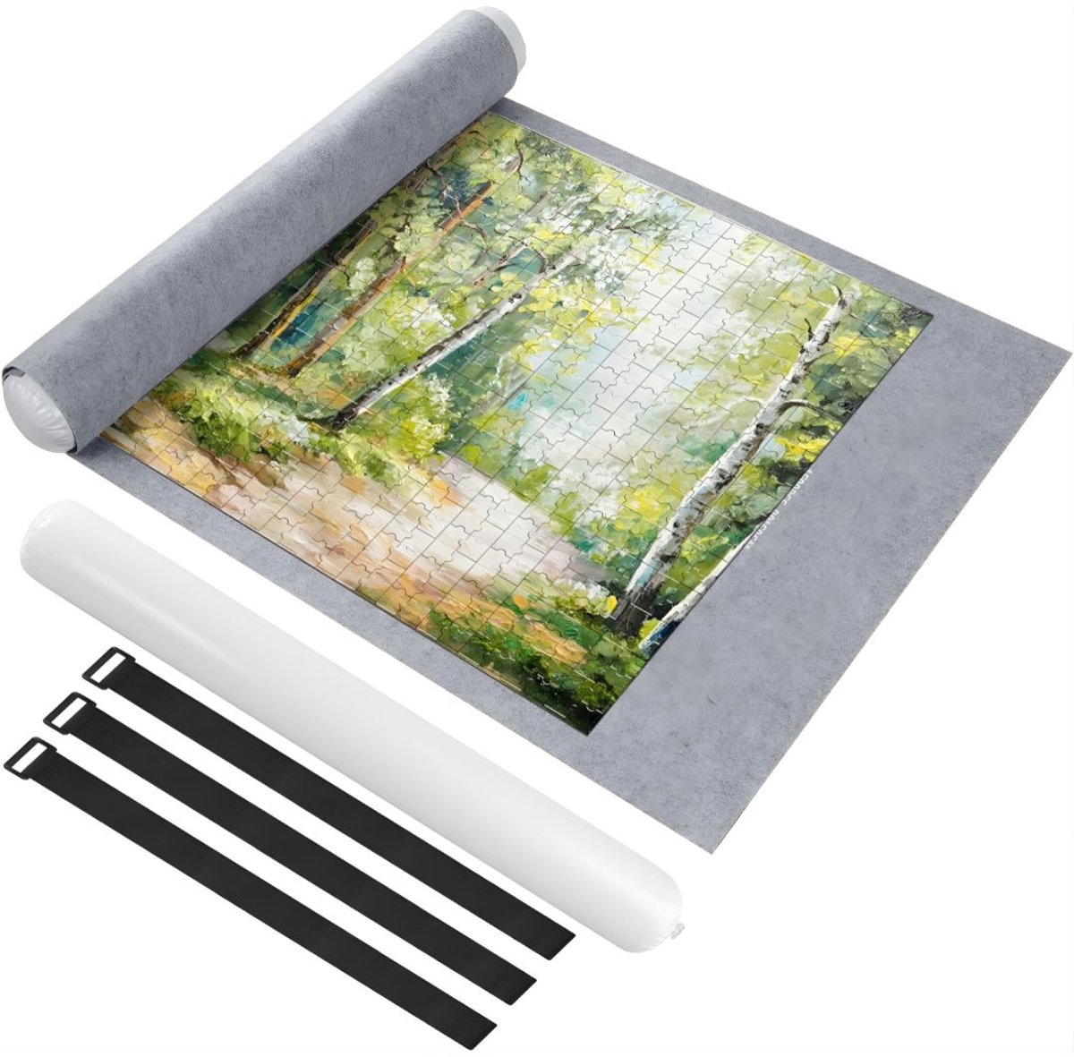 DnA® Puzzelmat - Puzzelmap - Puzzelmat 1000 Stukjes - Puzzelkoffer - Puzzelplaat - Grijs - 115cm x 66cm x 1cm