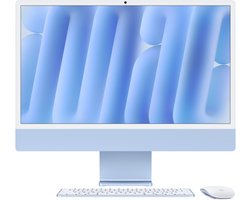 Apple iMac 2024 M4 10-core CPU, 10-core GPU, 16GB ram, 256GB opslag, Qwerty NL, Blauw Image