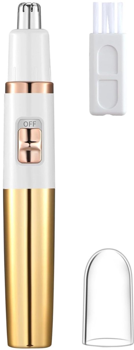 CLVP® Wenkbrauw Trimmer - Precisietrimmer - Neushaartrimmer - Oortrimmer - Waterdicht - Oplaadbaar -Goud met wit