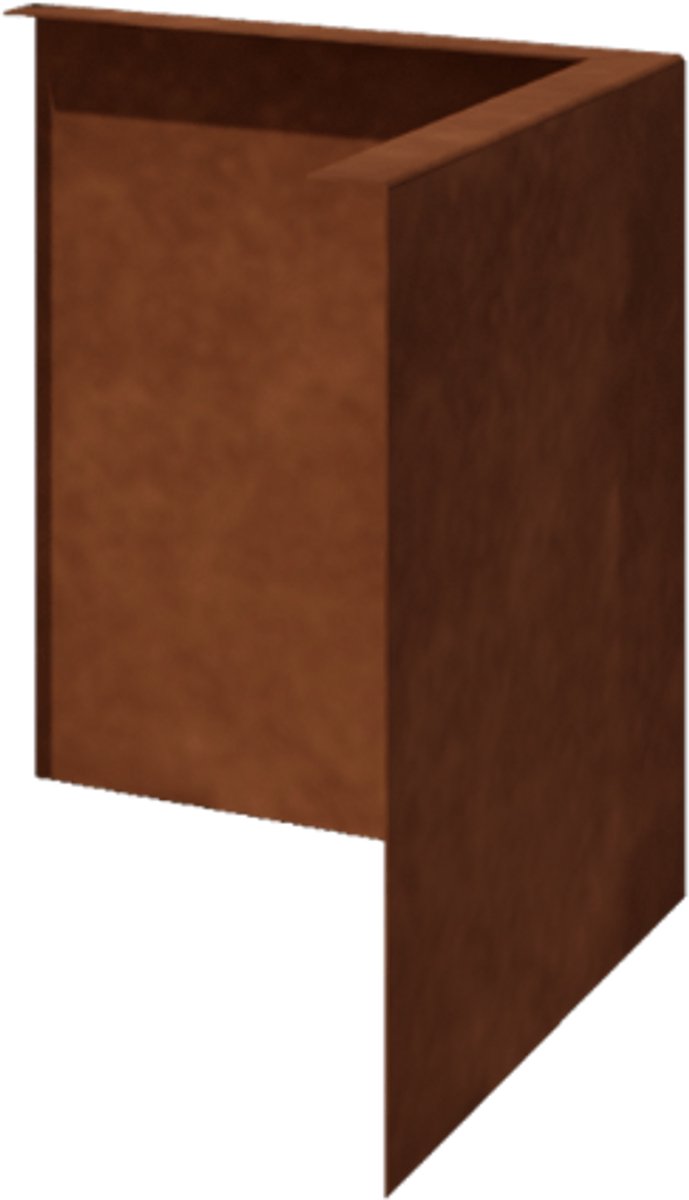 Cortenstaal borderrand - Gezet - Buitenhoek - Hoogte 34 cm - Roestkleur - MySteel