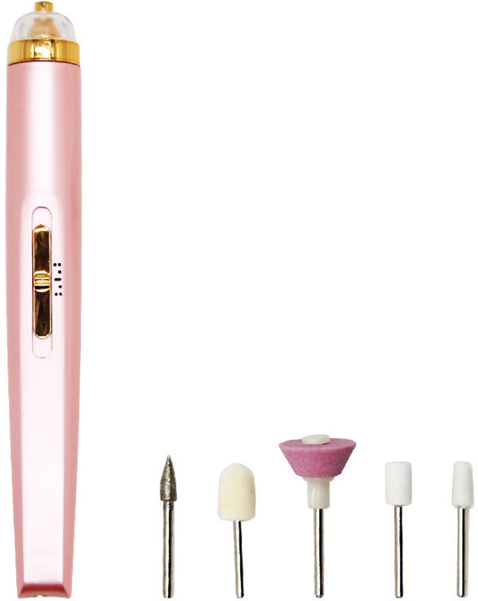 Oneay Elektrische Nagelvijl – Manicure en Pedicure Set – Draadloos Oplaadbaar met 6 Opzetstukken – LED Lamp – 2 Snelheden & Voor/Achteruit – Nagelverzorging voor Thuisgebruik – Professioneel Resultaat