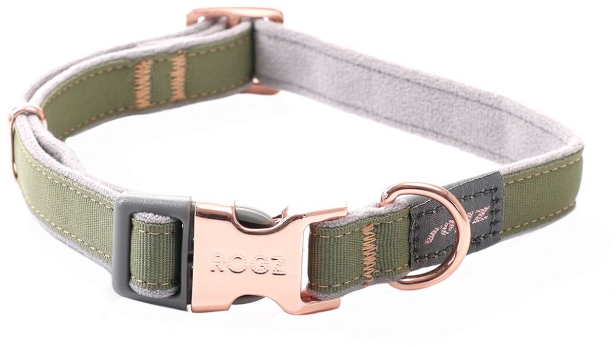 Rogz Urban Halsband Olijfgroen - Hondenhalsband - L