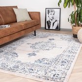 Vintage vloerkleed - Deep Medaillon Wit/Blauw 230x330cm