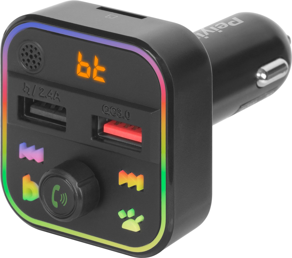 Peiying URZ0479 - FM-Transmitter - Bluetooth 5.3 - 2xUSB - SD - QC oplader