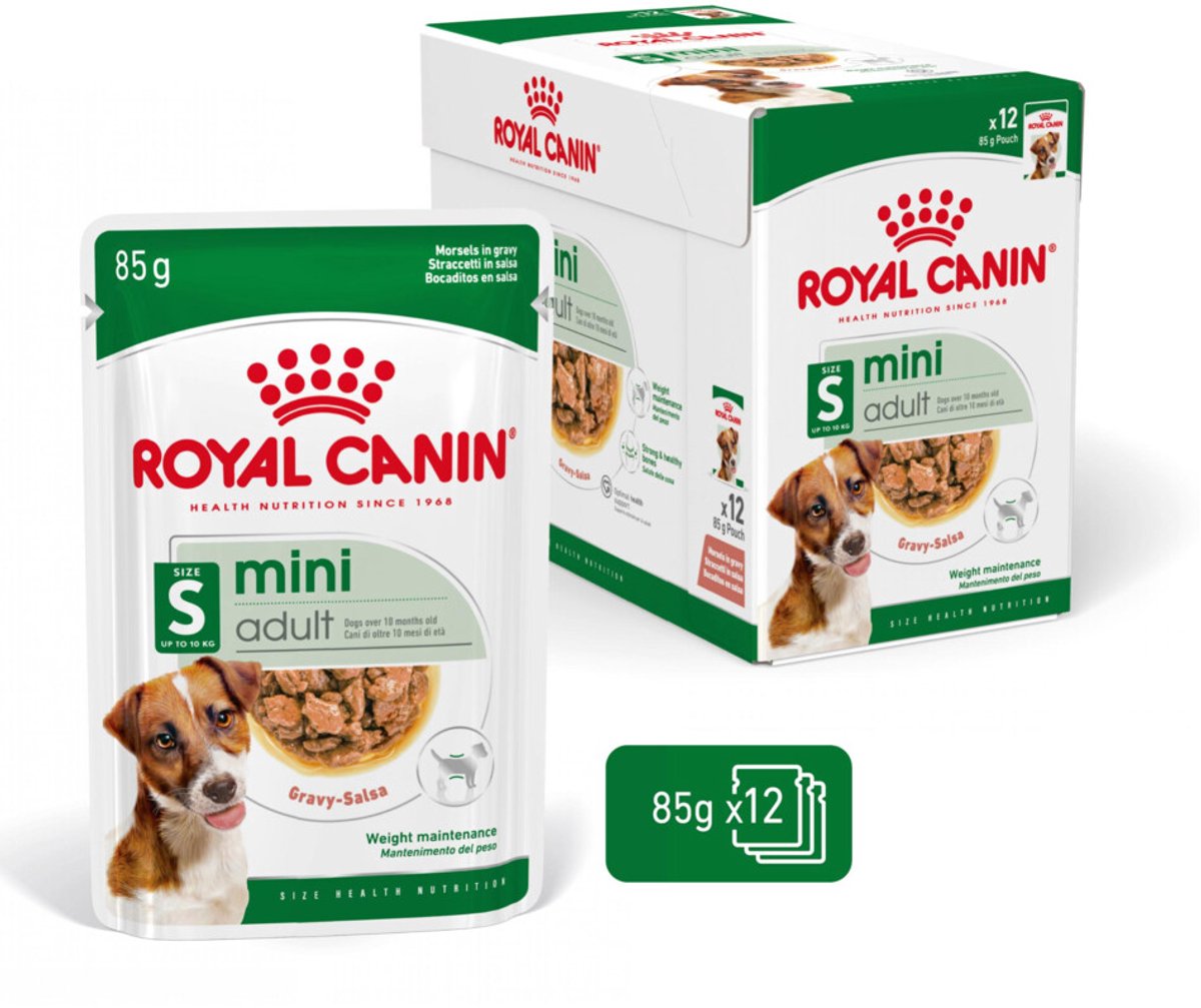 Bol.com Royal Canin Mini Adult Natvoer - Hondenvoer - 8 x 12x85 g aanbieding