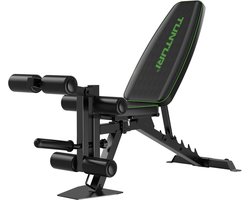 Tunturi UB60 Halterbank Verstelbaar - Fitnessbank belastbaar tot 200kg - Trainingsbank - Buikspierbank & Legextension - Incl. fitness app