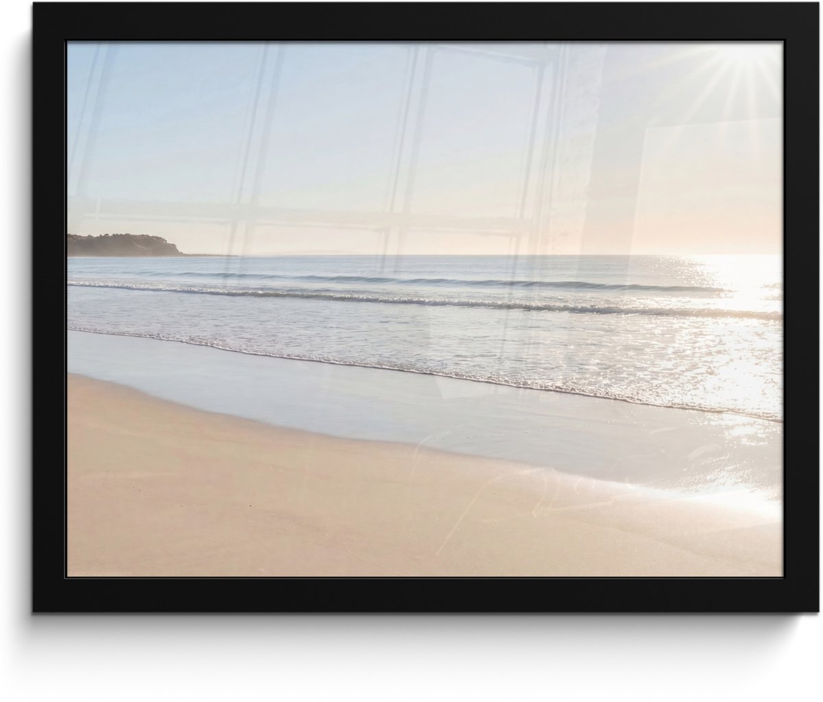FrameYourWall Poster in lijst - Fotolijst 40x30 cm - Posters - Zee - Zon - Zand - Posterlijst zwart - Decoratie - Wanddecoratie woonkamer - Muurdecoratie slaapkamer