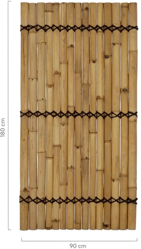 Een staand bamboe schuttingpaneel van 90 x 180 cm.