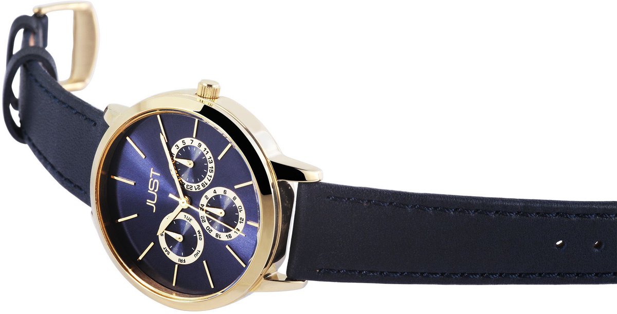 JUST dameshorloge van echt leer Marley Just JU050 Analoog dameshorloge met multifunctioneel uurwerk en