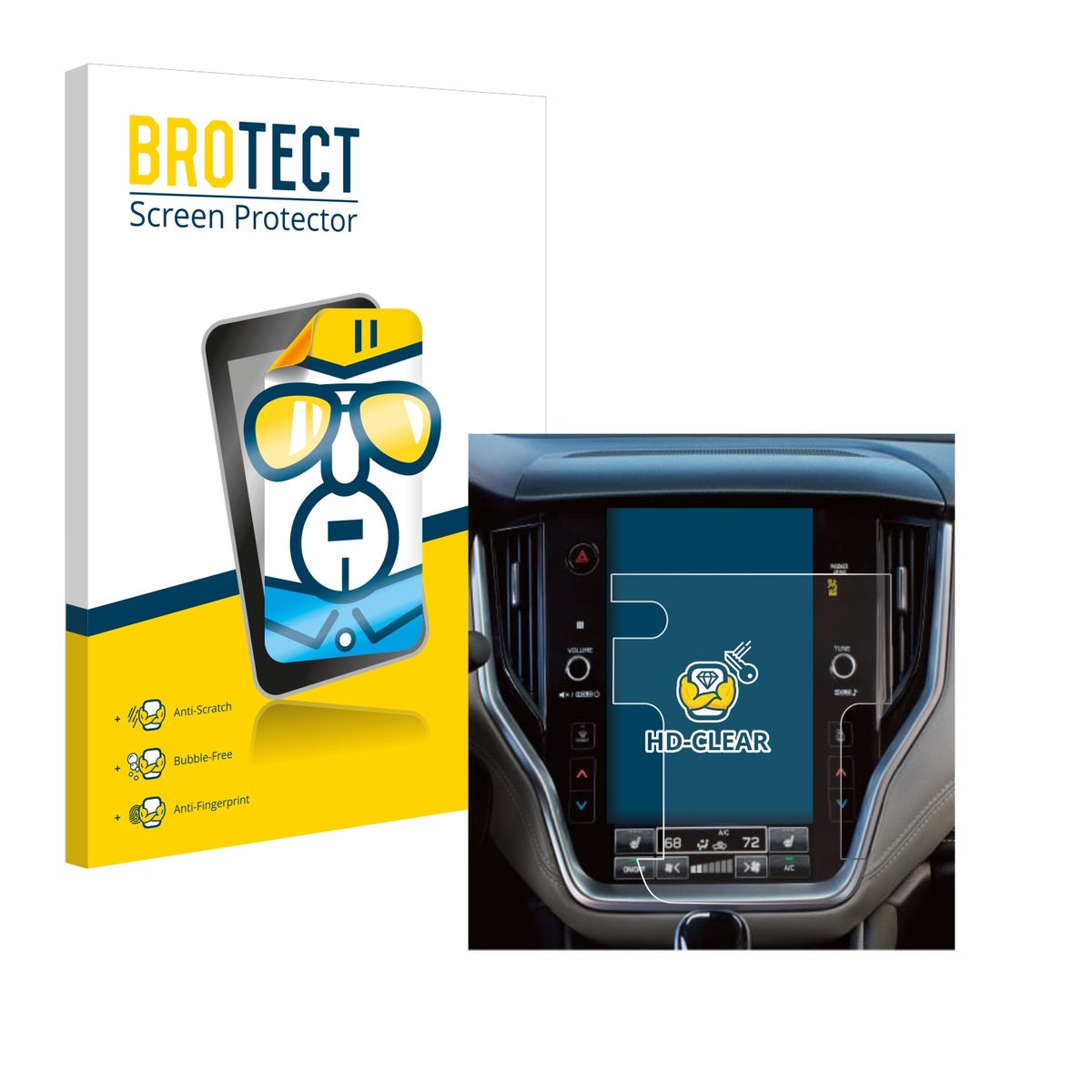 BROTECT - Screenprotector voor Subaru Outback 2023 11,9" - Folie Beschermfolie transparant