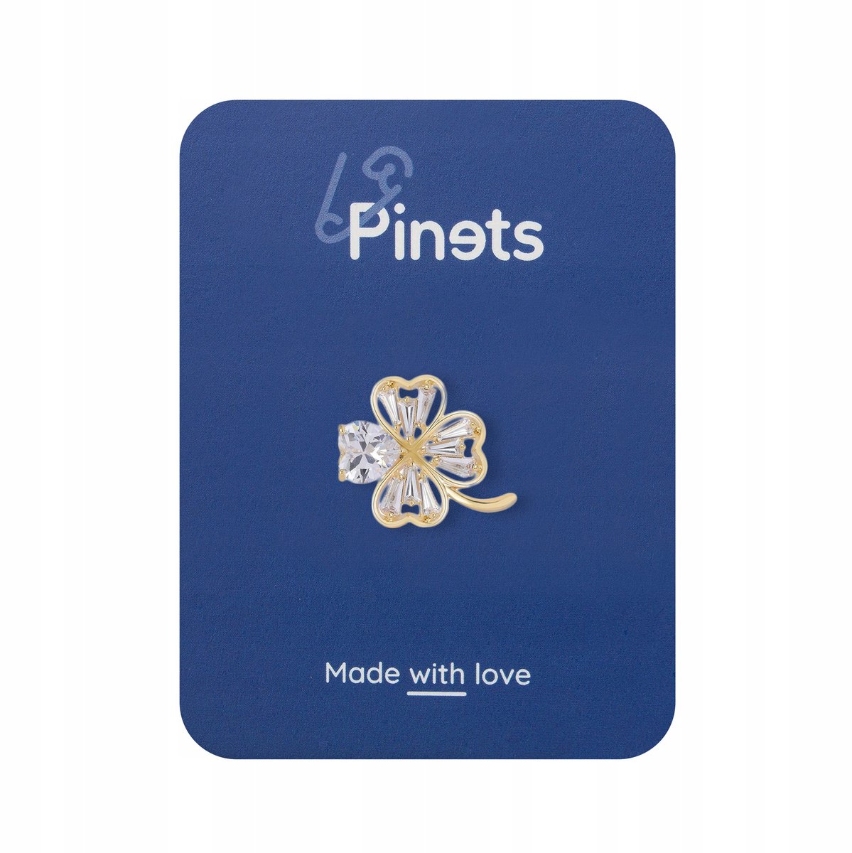 PINETS vergulde klaver vier broche - symbool van geluk