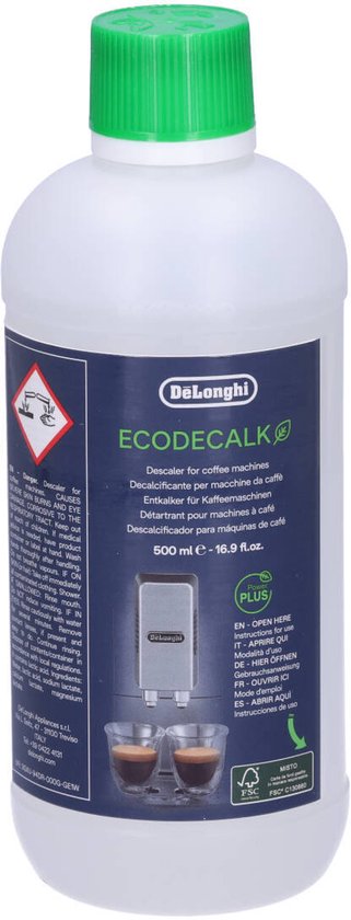 De'Longhi EcoDecalk fles met groene dop. Inhoud 500 ml.