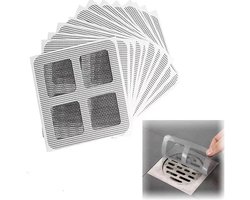 50 Pieces Drain Hair Catcher, Disposable Drain Cover, 10 x 10 cm, Shower Drain, Mesh Sticker, Drain Strainer for Bathroom, Basin, Shower, Bathtub, Kitchen
