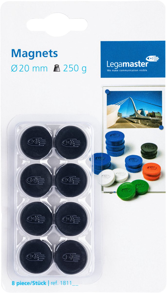 Whiteboardmagneten 20mm Lega Zwart