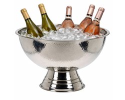 Champagnekoeler - wijnkoeler - ijskoeler - champagne-emmer - zilver - rsv - gehamerd