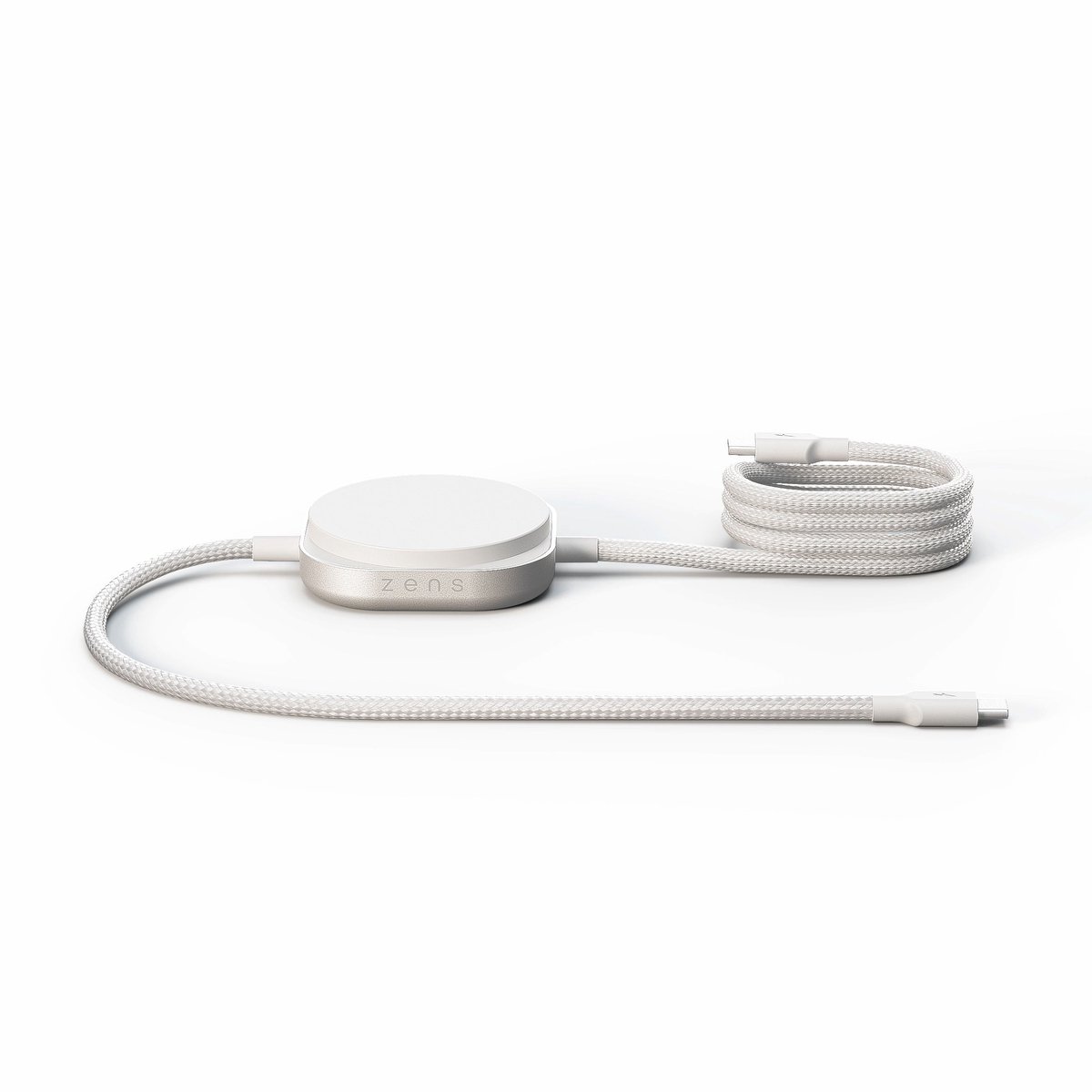 Zens Pro 2 USB-C Kabel met Draadloze Oplader voor telefoon / earbuds - geschikt voor MagSafe en Qi2 - Wit