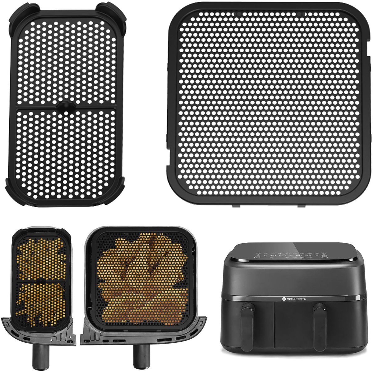 Siliconen Spatbescherming - Voor Philips Airfryer 3000 Dual Basket - Hittebestendig tot 240 °C