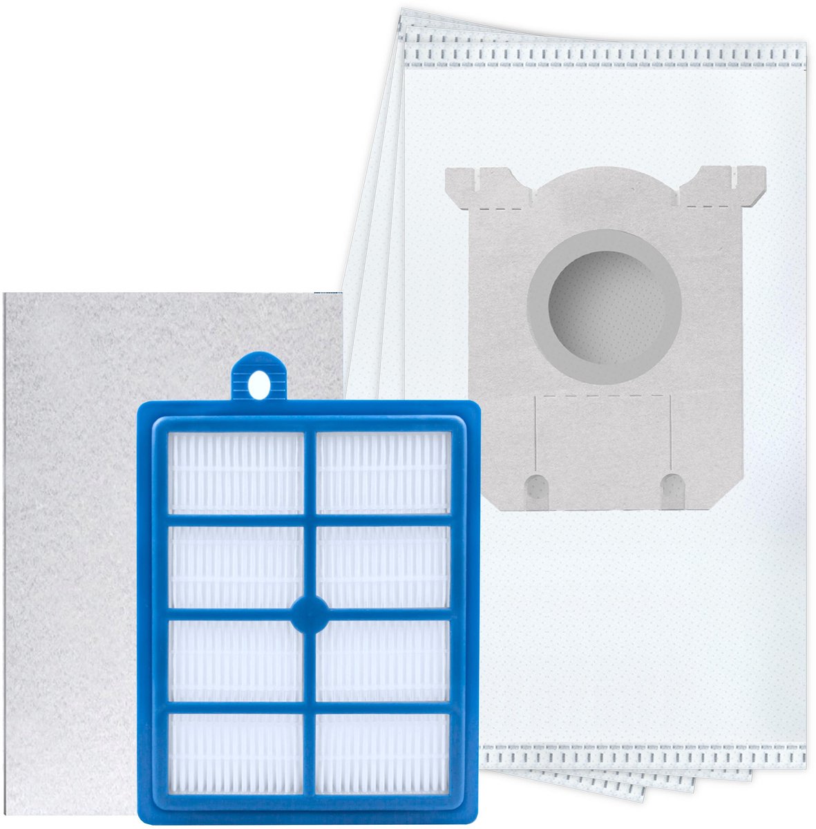 Sillar Set 4x Stofzuigerzak - microvezel -1x Stofzuiger filter - 1x HEPA filter - vervangend - 3-laags filtersysteem - geschikt voor stofzuigers van AEG Electrolux Philips