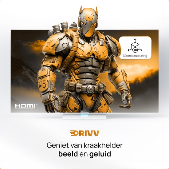 Drivv. Premium HDMI Kabel 2.1 - Ultra HD - 8K 60Hz - 4K 120Hz - Geschikt voor gameconsoles - HDMI-kabels - 2 meter - Oranje