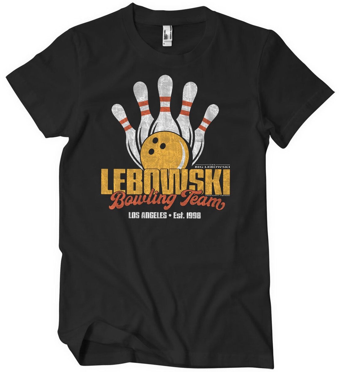 The Big Lebowski Bowling Team T-Shirt 2XL Zwart