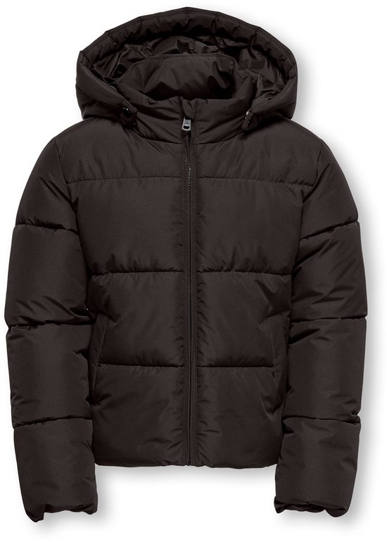 Kids ONLY winter winterjas meisjes - bruin - KogJuta - puffer - capuchon