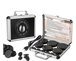 Rolu Massage Stenen – Hot Stone Massage Set – 12 Stenen – Ontspanning – Relax – Lavasteen - Elektrische Verwarmingskoffer