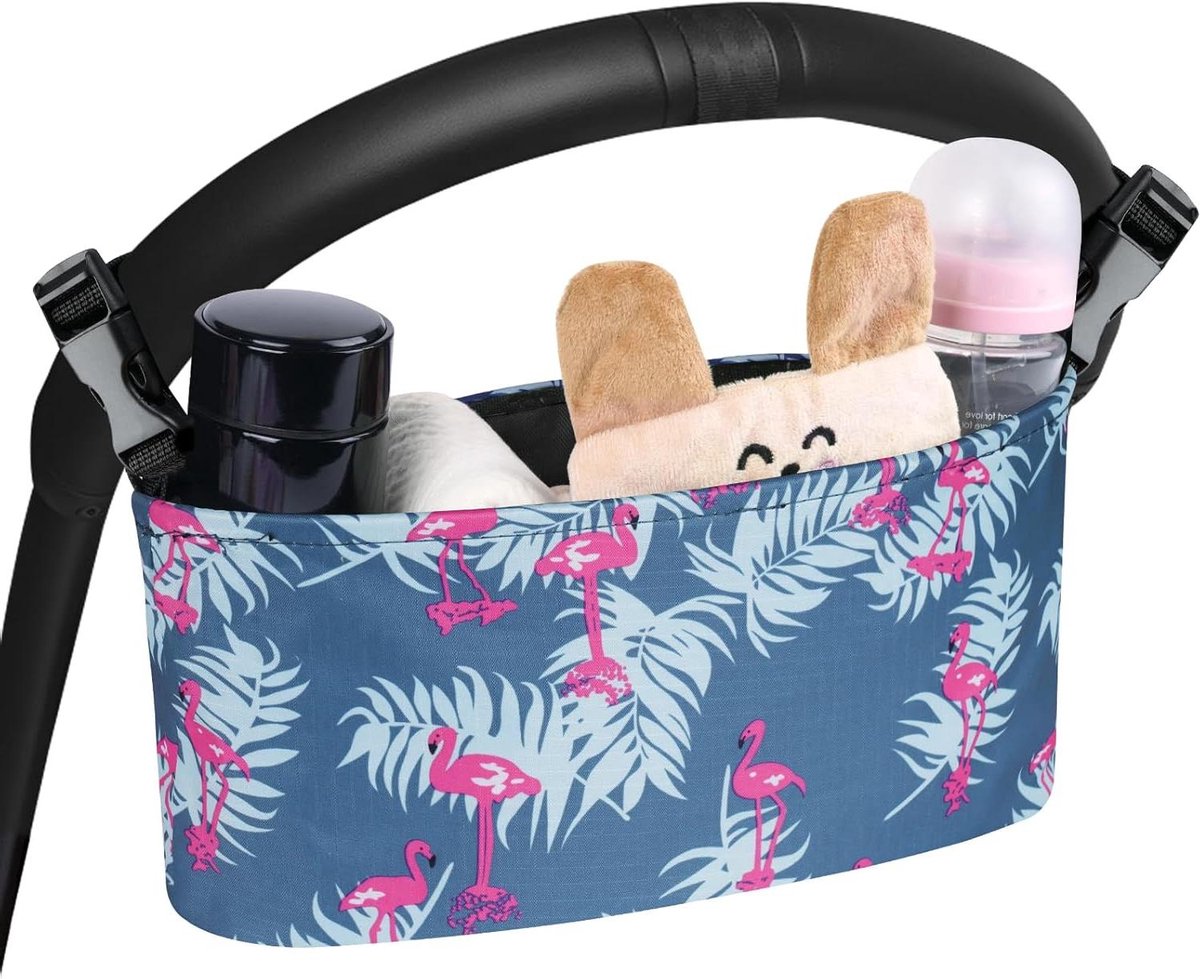 Organizer voor Kinderwagen met Bekerhouder - Opbergtas voor Wandelwagen - Ruime Capaciteit - Opvouwbaar - Universele Pasvorm - Handig Accessoire voor Ouders van Jonge Kinderen.