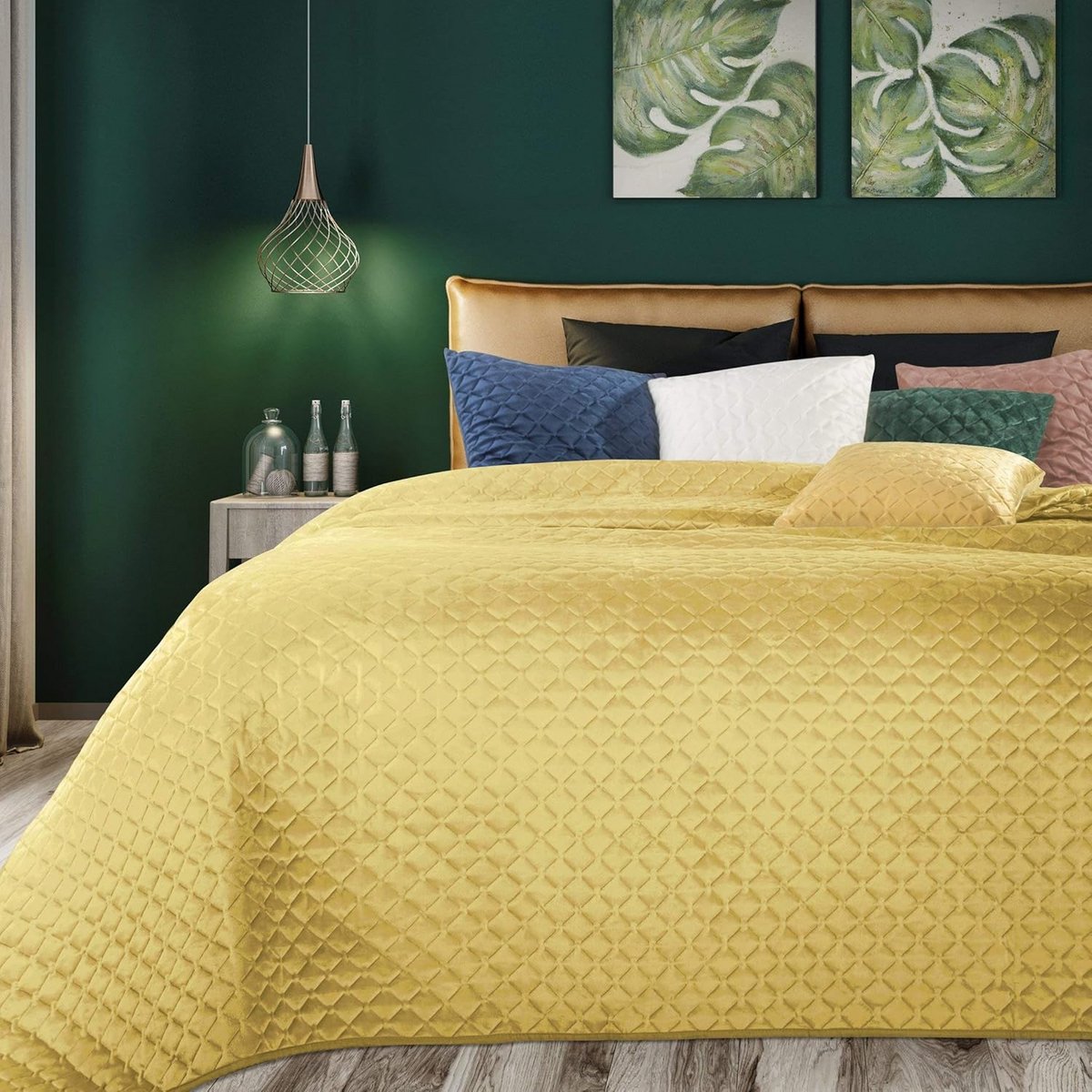 Gewatteerde Bedsprei Quilt met Ruitstiksel