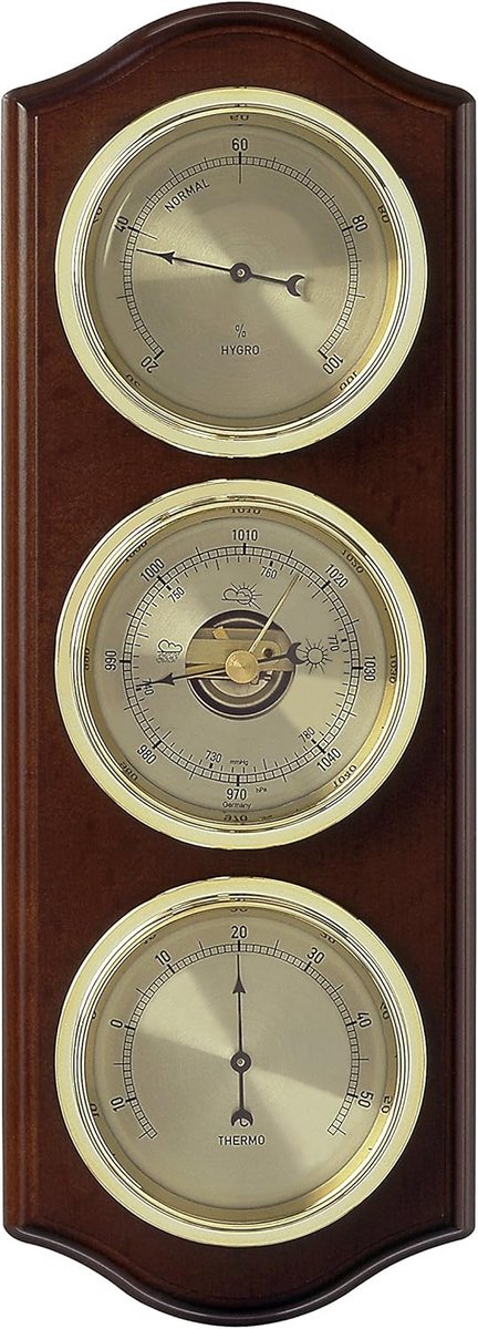 Traditioneel Weerstation met Barometer - Nauwkeurige Buitenweer Meting