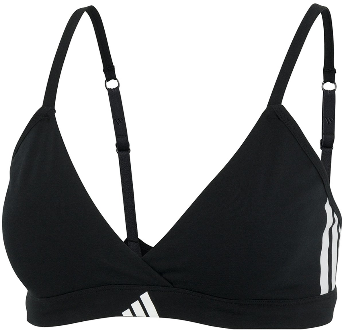 Adidas Sportswear TRIANGLE WRAP BRALETTE - Sport Active Essentials Cotton 3 Stripes – Damen Onderbroek - zwart